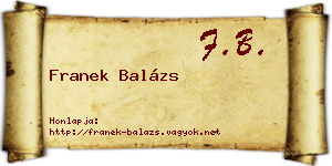 Franek Balázs névjegykártya